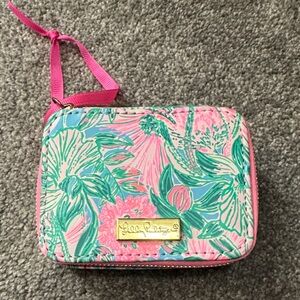 Lilly Pulitzer Vibrant Floral Pill Keeper with Gold Accent